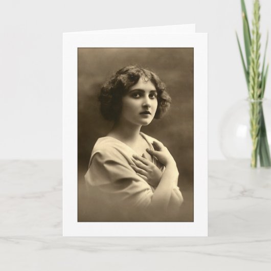 Victoriaanse vrouw armen gekruist kaart (Voorkant)