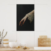Victoriaanse Vrouw Hand Kant Kunst Printbare Donke Poster (Keuken)