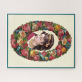 Victoriaanse vrouw in een multikleurige rozenkrans legpuzzel (Horizontaal)