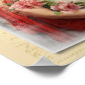 Victoriaanse vrouw met roze rozen Romantisch Poster (Hoek)