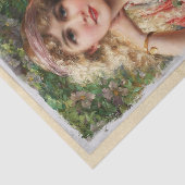 Victoriaanse vrouw met roze rozen Romantisch Tissuepapier (Detail)