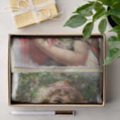 Victoriaanse vrouw met roze rozen Romantisch Tissuepapier (Geschenk)