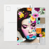 Victoriaanse Vrouw Papier Collage Effect Kunst Briefkaart (Voorkant / Achterkant)