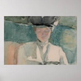 Victoriaanse Vrouw Portret Pastel-Tone Waterverf Poster