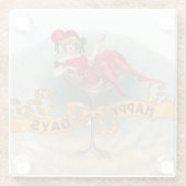 Victoriaanse vrouw rode champagne blij glazen onderzetter (Achterkant)