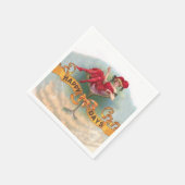 Victoriaanse vrouw rode champagne blij servet (Hoek)