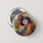 Victoriaanse vrouw ronde button 5,7 cm (Voorkant /achterkant)