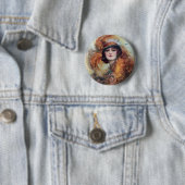 Victoriaanse vrouw ronde button 5,7 cm (In situ)