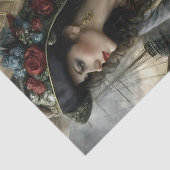 Victoriaanse Vrouw Scheepshoed Decoupage Tissuepapier (Detail)