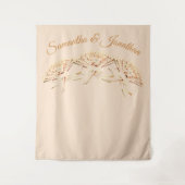 Victoriaanse waaier trouwtapijt wandkleed (Voorkant)