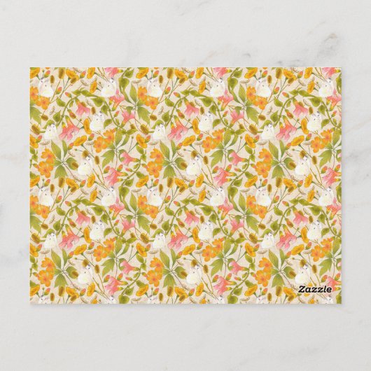 Victoriaanse weide gele RSVP kaart (Achterkant)