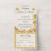 Victoriaanse weide gele uitnodiging (Binnen)