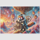 Victoriaanse Whimsy Rode Panda Reis Decoupage Tissuepapier (Voorkant)