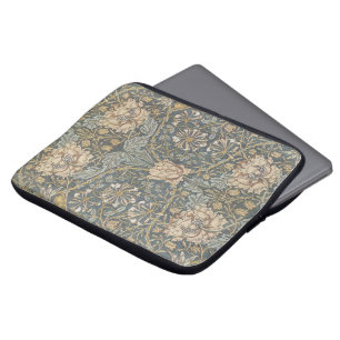 Victoriaanse William Morris Bloem Textiel Patroon Laptop Sleeve