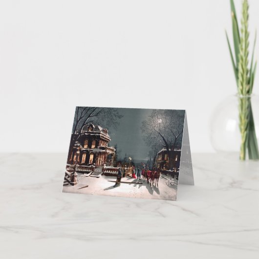 Victoriaanse Winter Bedankkaart (Voorkant)