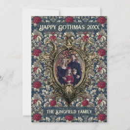 Victoriaanse Winterbes Ornament Familie Gothmas Feestdagenkaart