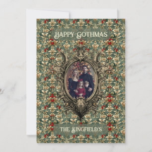 Victoriaanse Winterbes Ornament Familie Kerstmis Feestdagenkaart