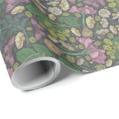 Victoriaanse witte madeliefjes paarse vlinders tui cadeaupapier (Rol Hoek)