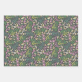 Victoriaanse witte madeliefjes paarse vlinders tui inpakpapier vel (Voorkant 2)