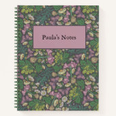 Victoriaanse witte madeliefjes paarse vlinders tui notitieboek (Voorkant)