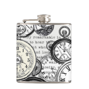 Victoriaanse Zakhorloge Collage Alice Wonderland Heupfles