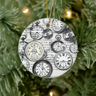 Victoriaanse Zakhorloge Collage Alice Wonderland Keramisch Ornament