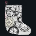 Victoriaanse Zakhorloge Collage Alice Wonderland Kleine Kerstsok<br><div class="desc">Haast je, haast je, wees niet te laat voor deze betoverende Victoriaanse zakhorloge-collage, geïnspireerd door de wonderlijke wereld van Alice's Adventures in Wonderland! Dit ingewikkelde ontwerp bevat een boeiende verzameling illustraties van antieke zakhorloges, mooi gelaagd over klassieke tekstfragmenten rechtstreeks uit het geliefde boek van Lewis Carroll. Het oproept het gehaaste...</div>