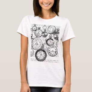 Victoriaanse Zakhorloge Collage Alice Wonderland T-shirt