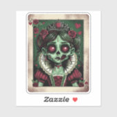 Victoriaanse zombie hartenkoningin sticker (Vel)
