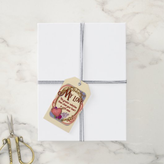 Victoriale Romantische Aanpasbare Valentijn Cadeaulabel (Met Touw)