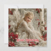 Victorian angelic angel printable festive greeting feestdagenkaart (Voorkant)