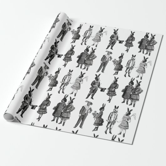 victorian animals kids funny cadeaupapier (Uitgerold)