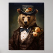 Victorian Animals Portrait, Dressed Animal Print,  Poster (Voorkant)