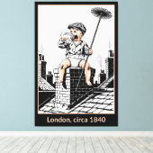 Victorian Baby Chimney Sweep. Funny Baby Canvas Afdruk (Insitu (Houten vloer))