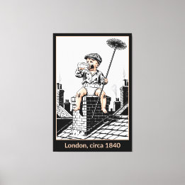 Victorian Baby Chimney Sweep. Funny Baby Canvas Afdruk