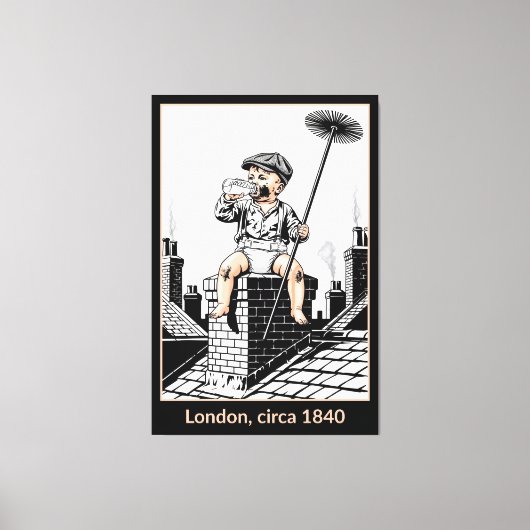 Victorian Baby Chimney Sweep. Funny Baby Canvas Afdruk (Voorkant)