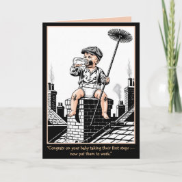 Victorian Baby Chimney Sweep. Funny baby card Kaart