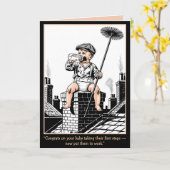 Victorian Baby Chimney Sweep. Funny baby card Kaart (Gele Bloem)
