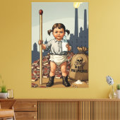 Victorian Baby Girl Canvas - Funny Baby Worker (Insitu (Woonkamer))