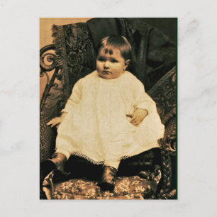 Victorian Baby in White Lace and Linen Briefkaart
