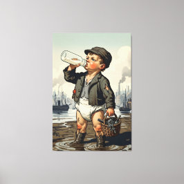 Victorian Baby Mudlark Canvas Afdruk