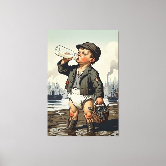 Victorian Baby Mudlark Canvas Afdruk (Voorkant)