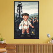 Victorian Baby Poster - Funny Coal Miner Theme Canvas Afdruk (Insitu (Woonkamer))