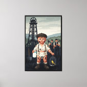 Victorian Baby Poster - Funny Coal Miner Theme Canvas Afdruk (Voorkant)