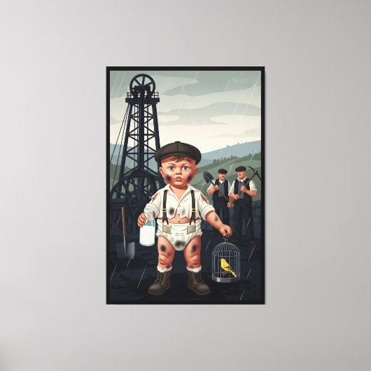 Victorian Baby Poster - Funny Coal Miner Theme Canvas Afdruk (Voorkant)