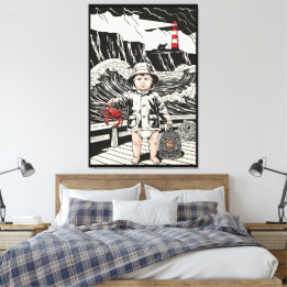 Victorian Baby Sea Fisherman Canvas Afdruk