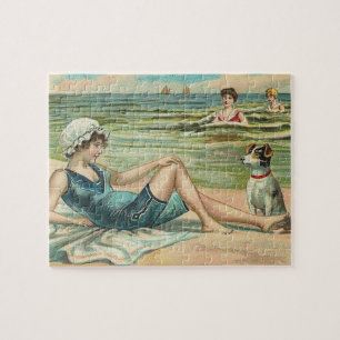 Victorian Beach Swimsuit Girl Legpuzzel