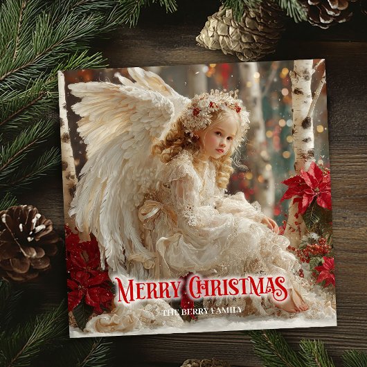 Victorian beautiful angel editable greeting card feestdagenkaart