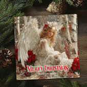 Victorian beautiful angel editable greeting card feestdagenkaart