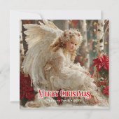 Victorian beautiful angel editable greeting card feestdagenkaart (Voorkant)